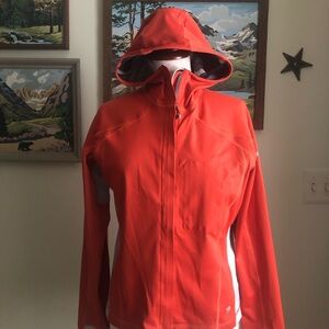 Mountain Hardwear Women's Bright Orange Hooded Softshell Jacket